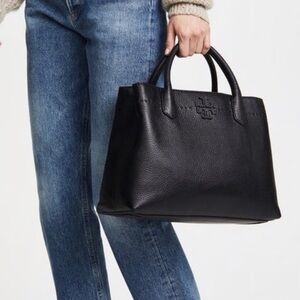 Tory Burch McGraw Triple Compartment satchel pebbled leather